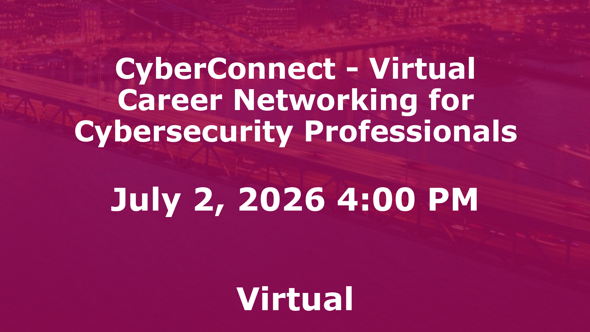CyberConnect - Virtual Career Networking for Cybersecurity Professionals event image